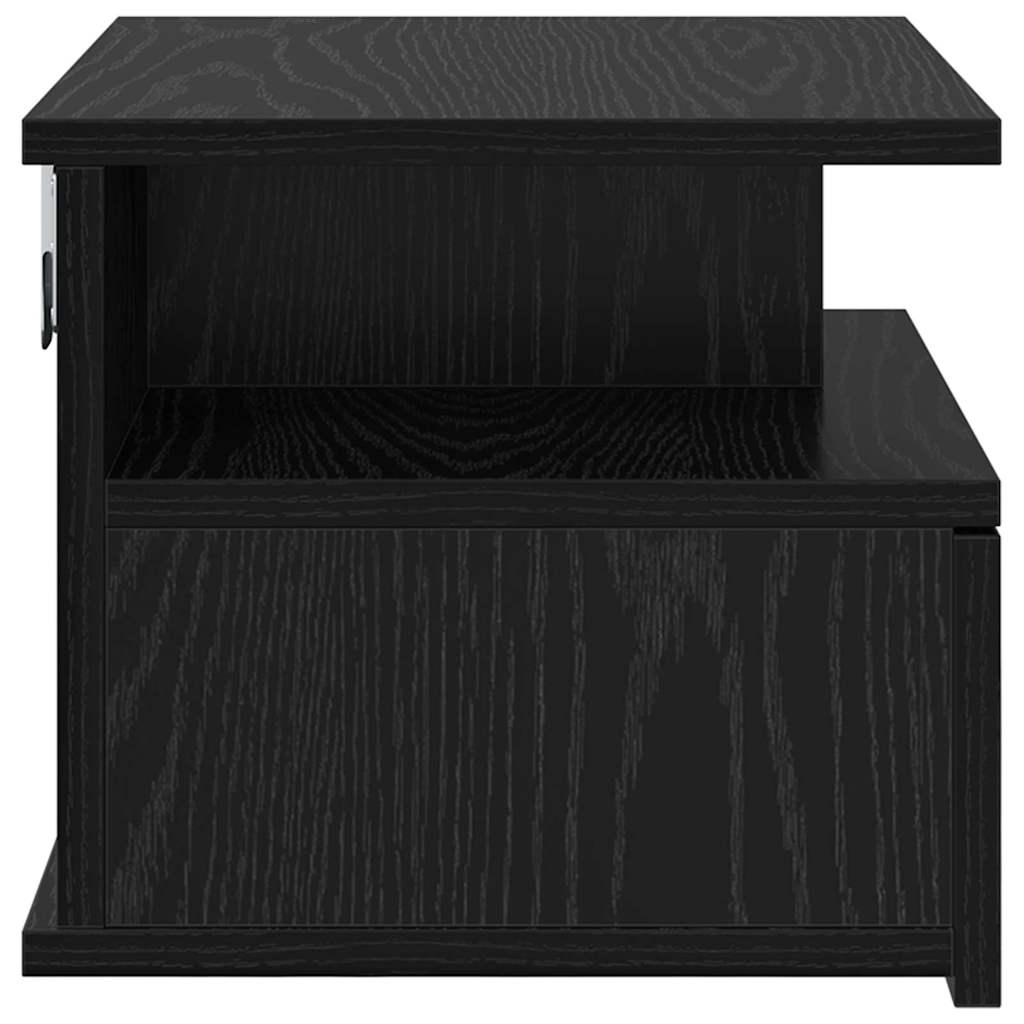 Floating Nightstand with Drawer 2 pcs Black oak 40 x 31 x 27 cm